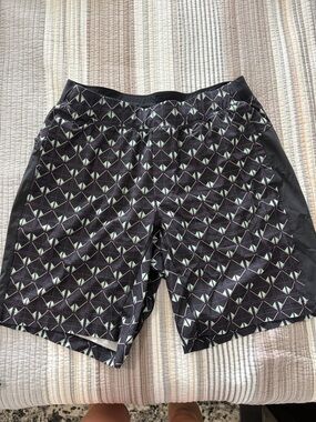 lululemon athletica Black Geometric Print Athletic Shorts